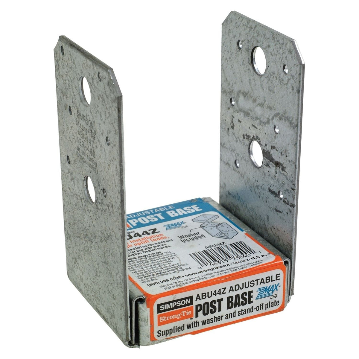 Simpson Strong-Tie ABU44Z ABU ZMAX Galvanized Adjustable Standoff Post Base for 4x4
