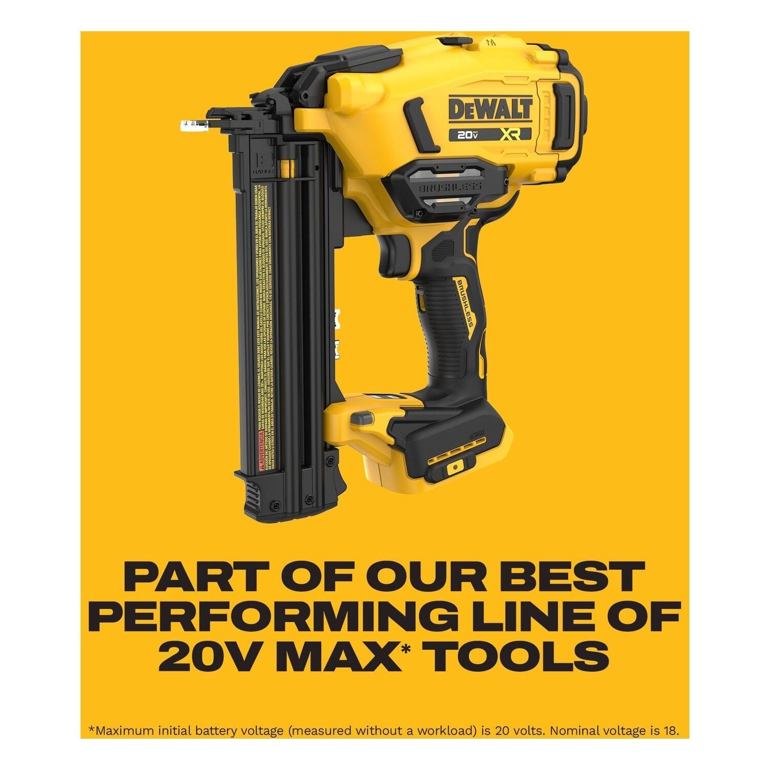 DeWALT DCN210B 20V MAX XR 18Ga Brad Nailer w/ (1) 3.5Ah POWERSTACK Battery & Charger