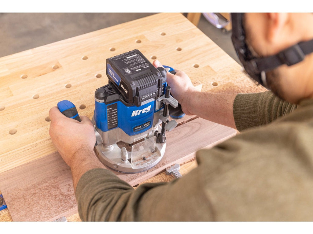 Kreg 20V Cordless Ionic Drive 2 -1/4 Horsepower Plunge Router 4.0Ah Kit (KPTBPR225B)