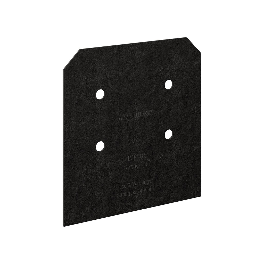 Simpson Strong-Tie APVB1010DSP Outdoor Accents Avant Collection ZMAX, Black Post Base Side Plate for 10x, 2-Pack