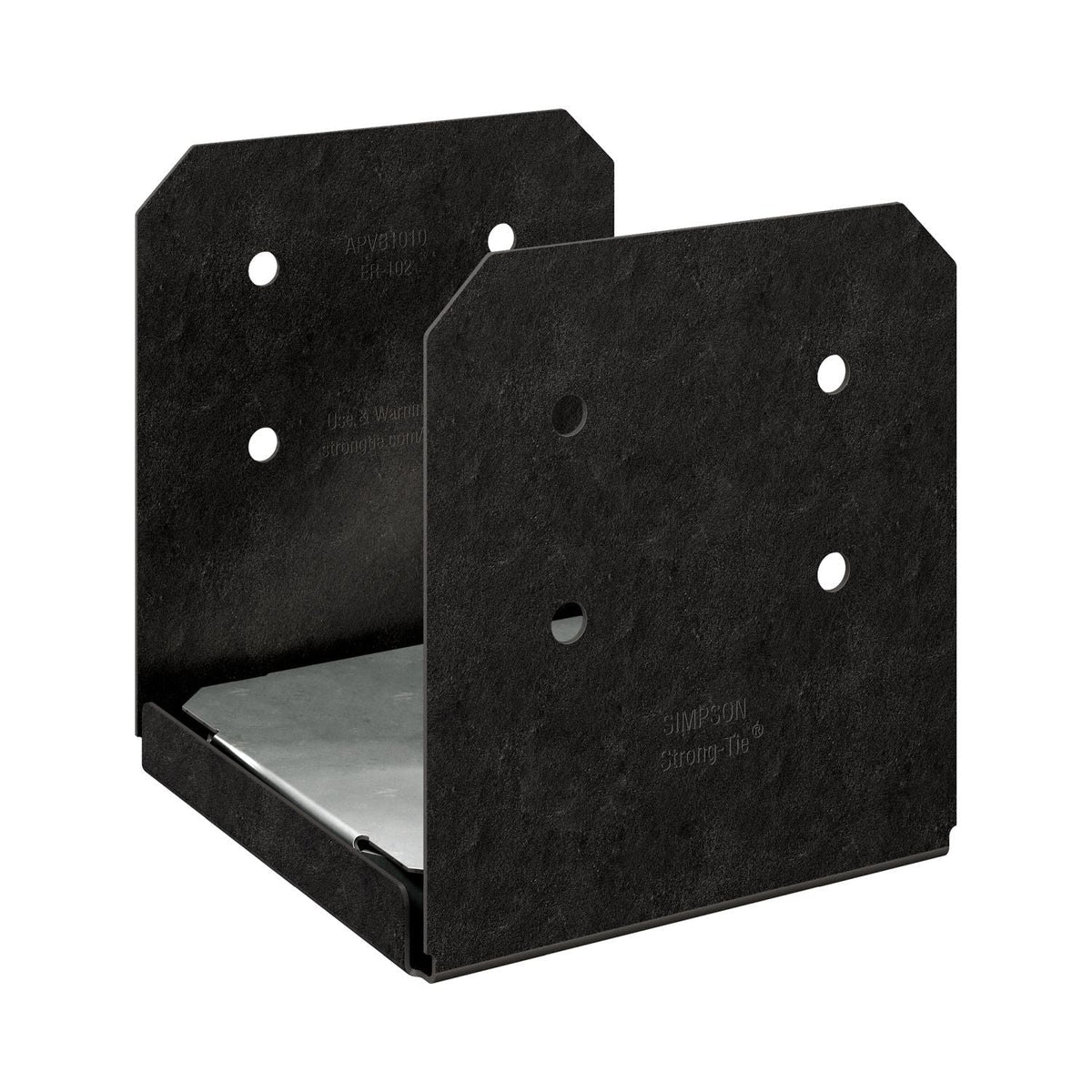 Simpson Strong-Tie APVB1010 Outdoor Accents Avant Collection ZMAX, Black Powder-Coated Post Base for 10x10