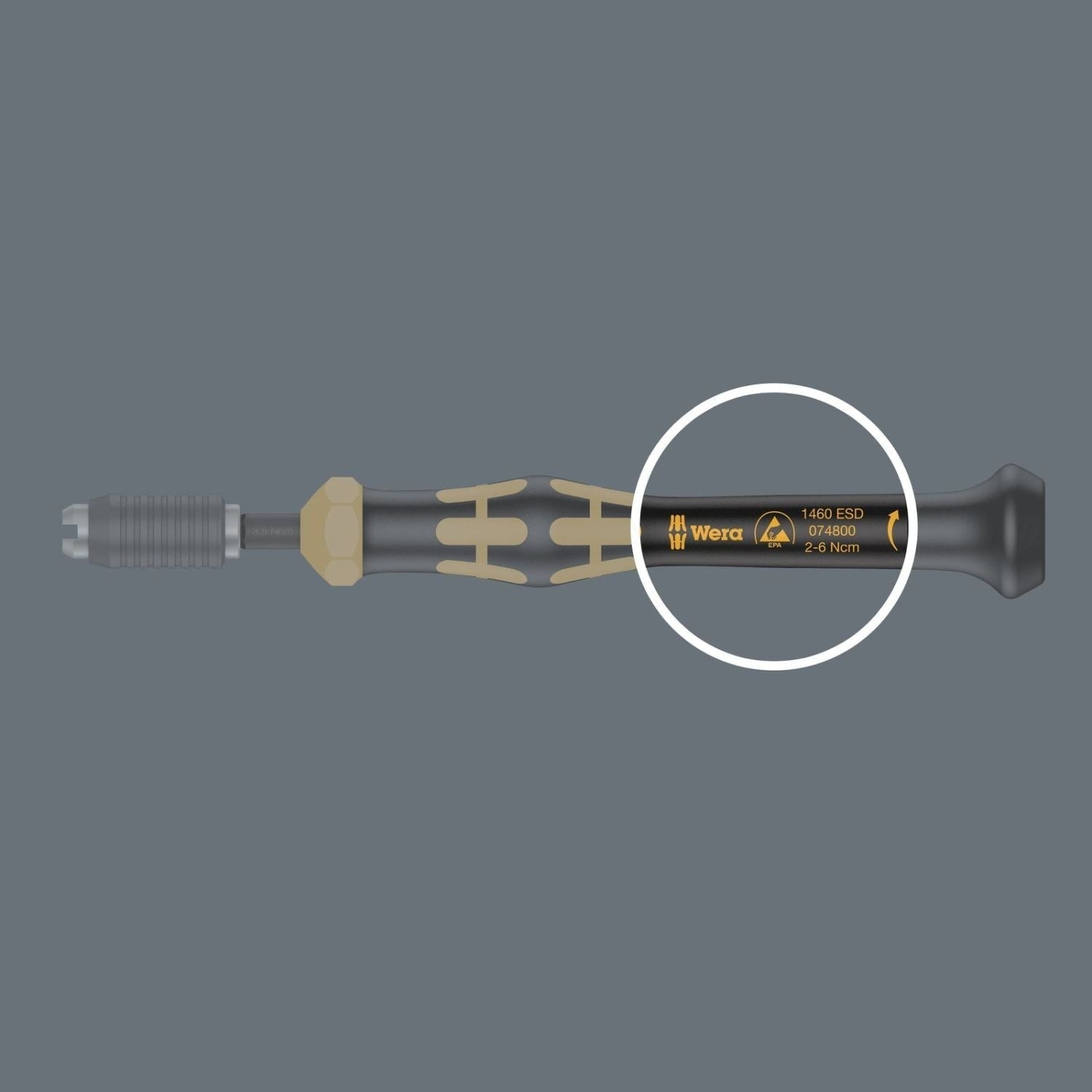 Wera 1460 Esd Kraftform Micro Torque Screwdrivers With A Customised Factory Pre-Set Measurement Value With Quick-Release Chuck, 1461 Esdx0.05-0.11 Nm