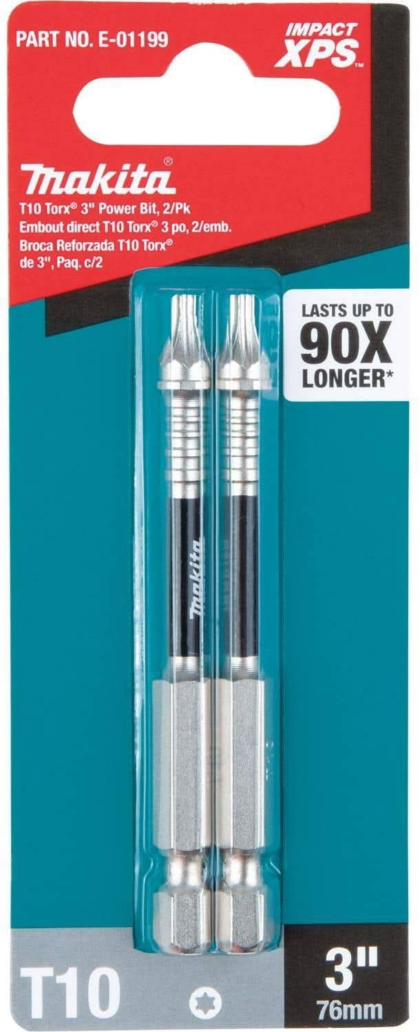 Makita E-01199 Impact XPS T10 Torx 3" Power Bit, 2/pk