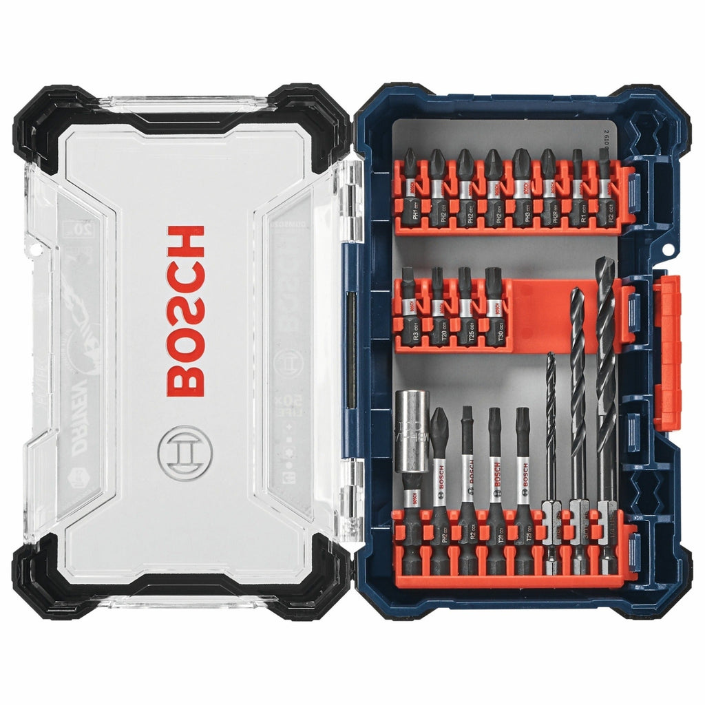 Bosch DDMSD20 Driven Impact Screwdriving and Drilling Custom Case 20-Piece Set
