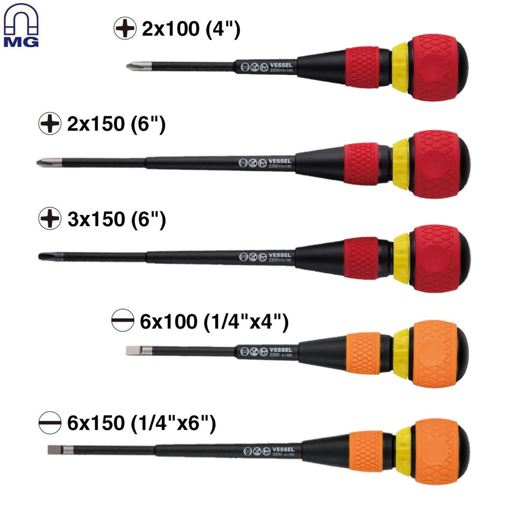 Vessel 22005EVA BALL GRIP Ratchet Screwdriver 5-Piece Set (22005EVA)