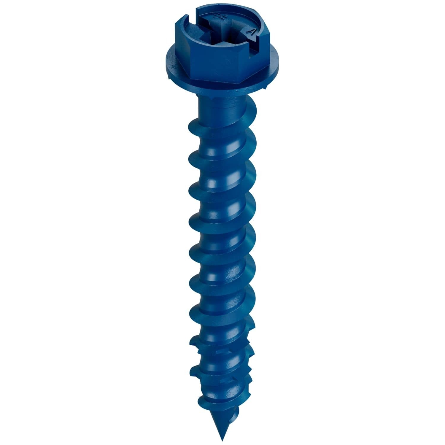 Simpson Strong-Tie TNT25134HC75 Titen Turbo, 1/4-in. x 1-3/4-in. Hex-Head Concrete and Masonry Screw, Blue, 75-Pack
