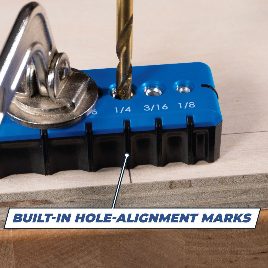Kreg Drilling Guide with 1/8-in. to 1/2-in. Hardened Steel Guides for Straight Hole Drilling (KDG-6000)
