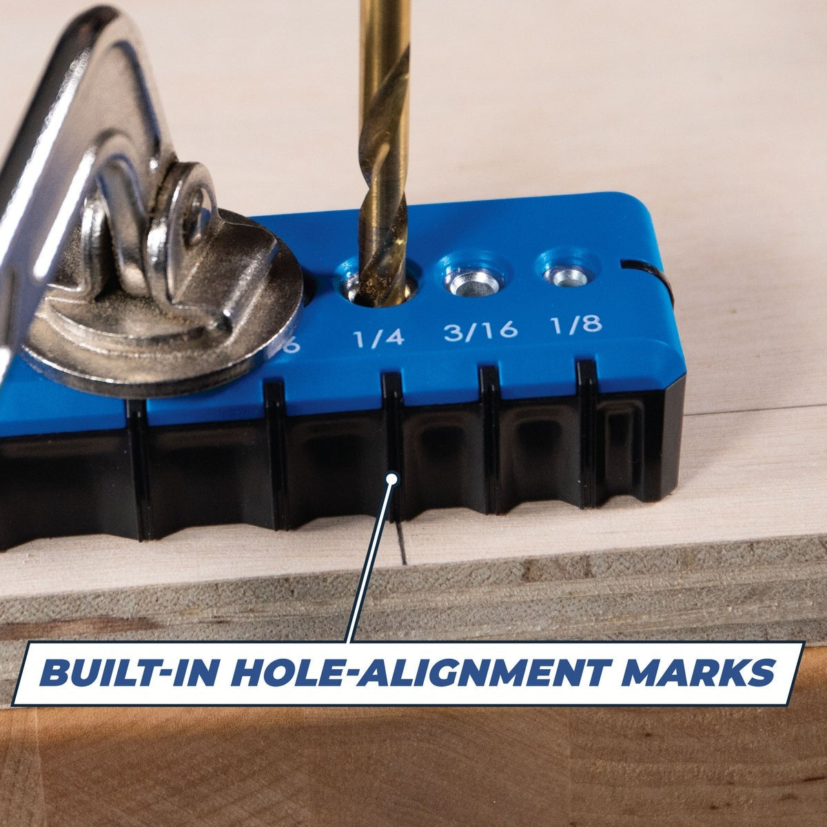 Kreg Drilling Guide with 1/8-in. to 1/2-in. Hardened Steel Guides for Straight Hole Drilling (KDG-6000)