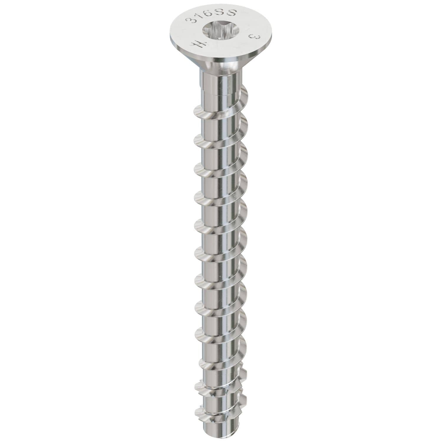 Simpson Strong-Tie THDC25300CS6SS Titen HD 1/4-in. x 3-in. Type 316 SS Countersunk Head Heavy-Duty Screw Anchor, 25-Pack