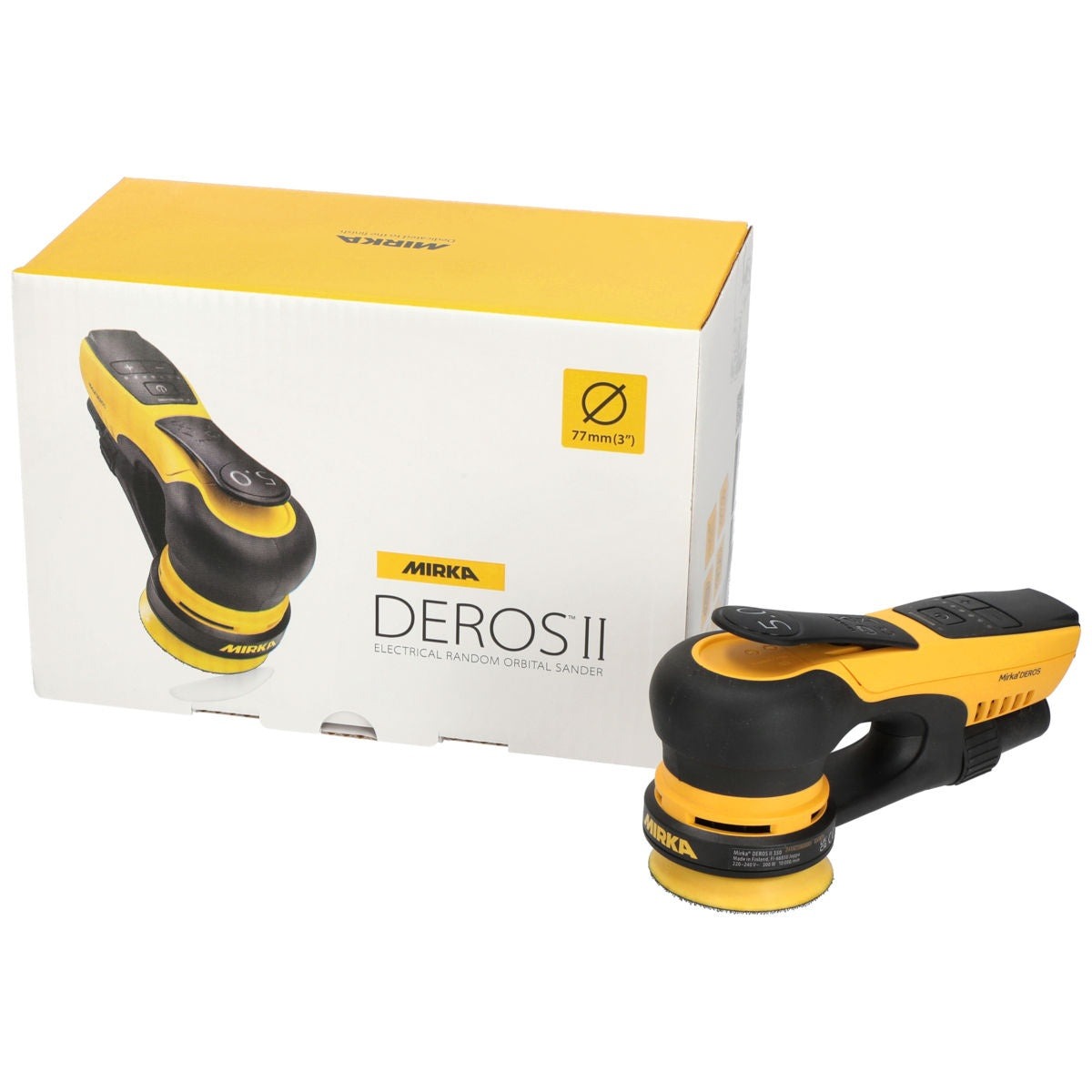 Mirka DEROS II 350X Corded 3-in. 5.0 mm Random Orbital Sander with Bluetooth Dust-Free Sanding (MID3504044US)