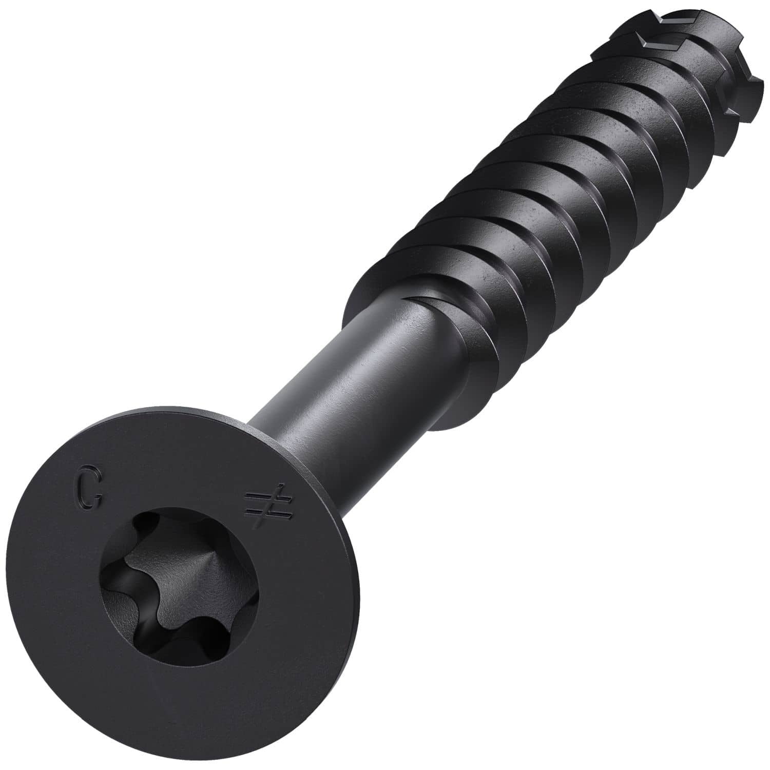 Simpson Strong-Tie TNTBL25234TF Titen Turbo, 1/4-in. x 2-3/4-in. 6-Lobe Flat-Head Concrete and Masonry Screw, Black, 100-Pack