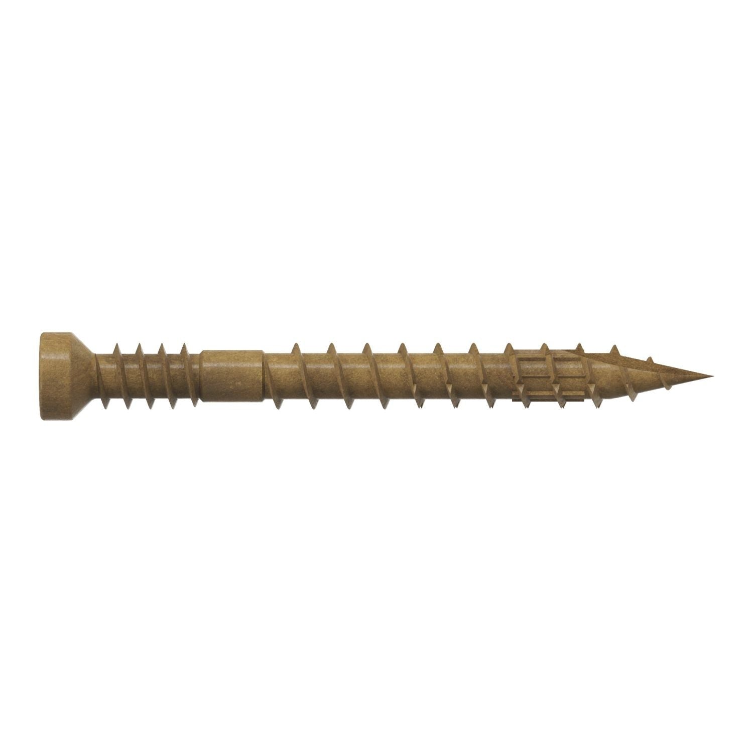 Simpson Strong-Tie FT07112R100 Finish Trim Screw, #7 x 1-1/2-in. T10, Trim-Head, Quik Guard, Tan, 100-Pack