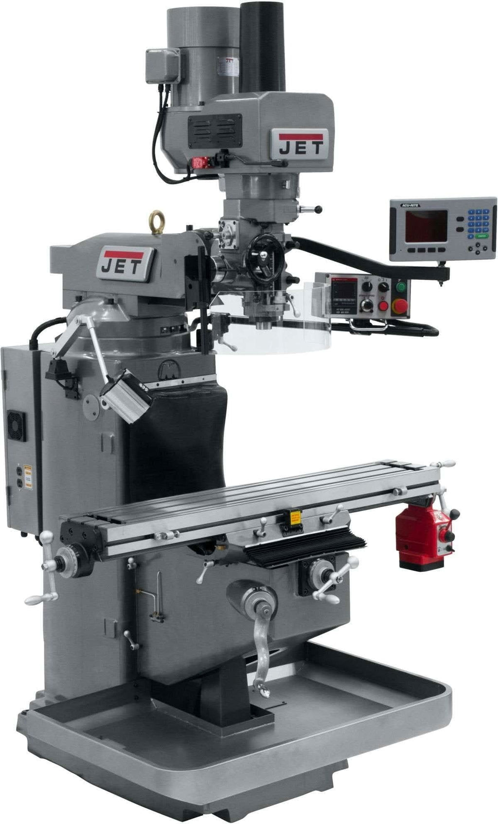 Jet Tools 690526 JTM-949EVS Mill With 3-Axis Acu-Rite 200S DRO (Knee) With X-Axis Powerfeed and Air Powered Draw Bar