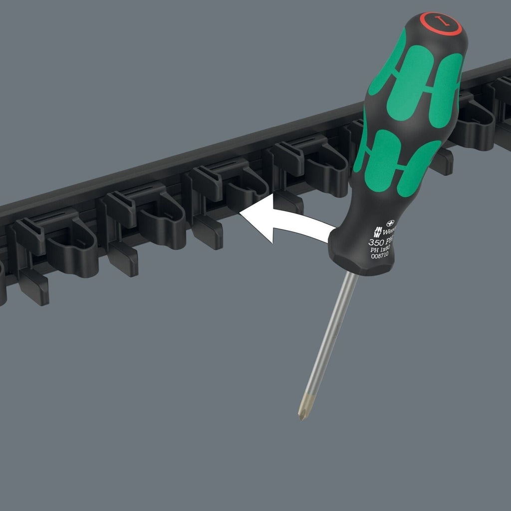 Wera 9650 Magnetic Rail Kraftform Screwdriver Set, 9-Pieces