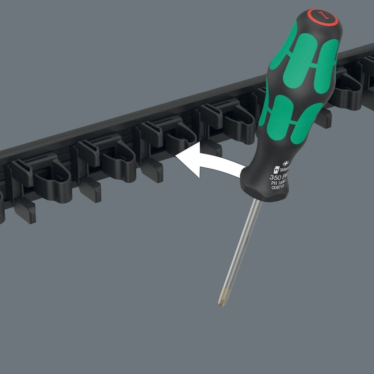 Wera 9650 Magnetic Rail Kraftform Screwdriver Set, 9-Pieces