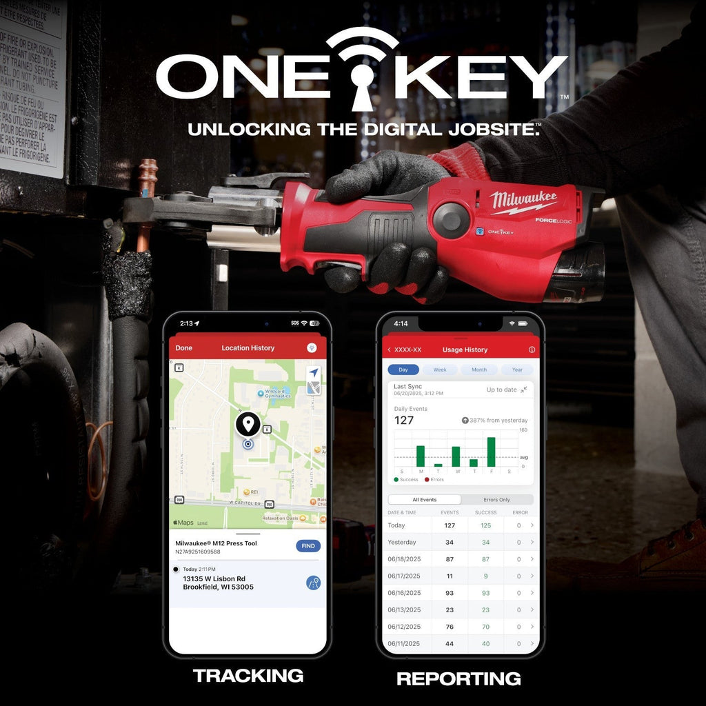 Milwaukee 2573-22 M12 FORCE LOGIC Press Tool Kit w/ ONE‐KEY with 1/2" – 1" CTS‐V Jaws
