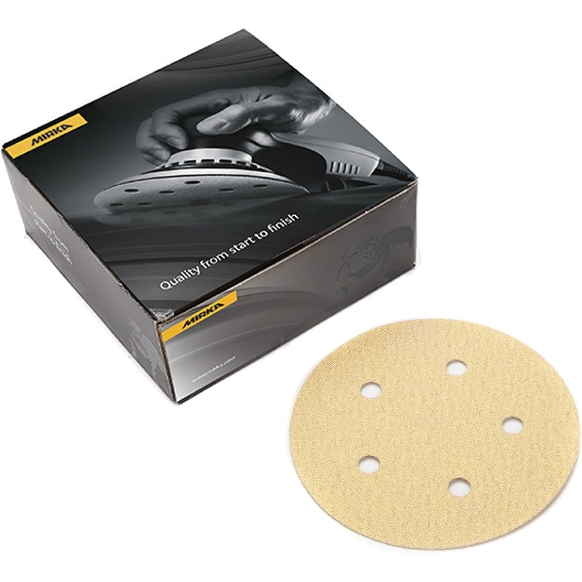 Mirka 5-in. 320 Grit PSA Sanding Discs, 5-Hole Dust-Free, 100-Pack (23-321-320)