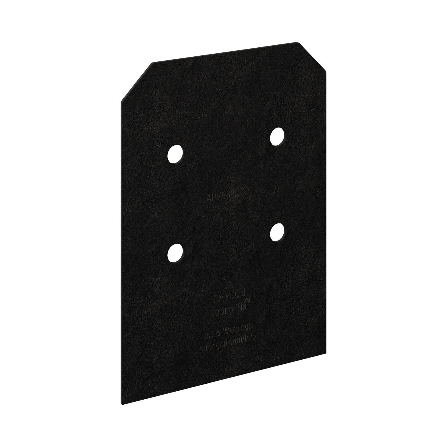 Simpson Strong-Tie APVB88DSP Outdoor Accents Avant Collection ZMAX, Black Post Base Side Plate for 8x, 2-Pack