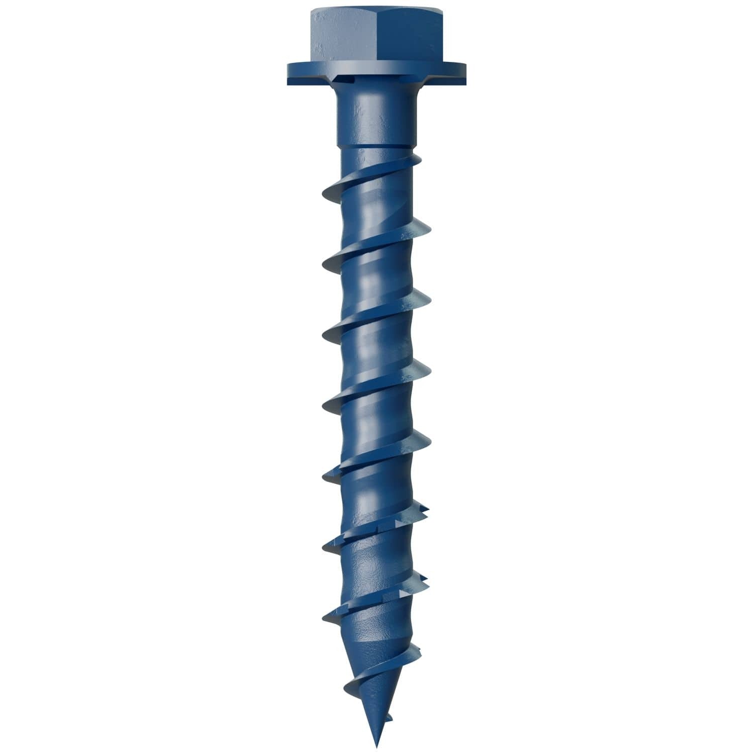 Simpson Strong-Tie TNT18114HC75 Titen Turbo, 3/16-in. x 1-1/4-in. Hex-Head Concrete and Masonry Screw, Blue, 75-Pack