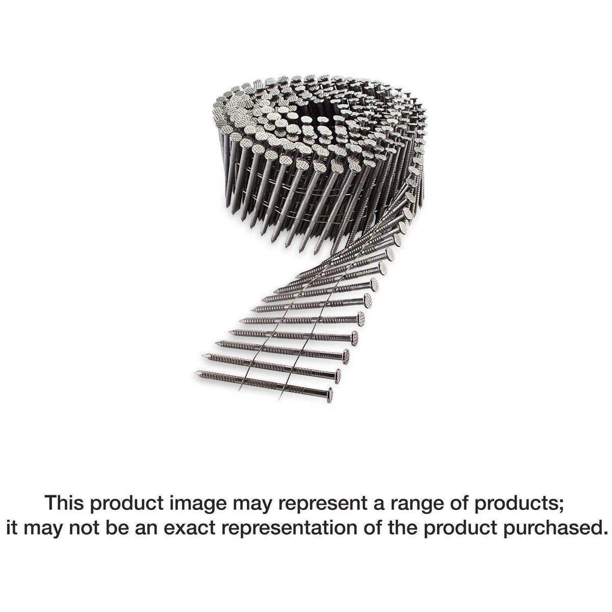 Simpson Strong-Tie S12A200PNB 15° Wire Coil, Full Round Head, Ring-Shank Decking/Framing Nail, 2-in. x .099-in. Type 304, 3600-Pack