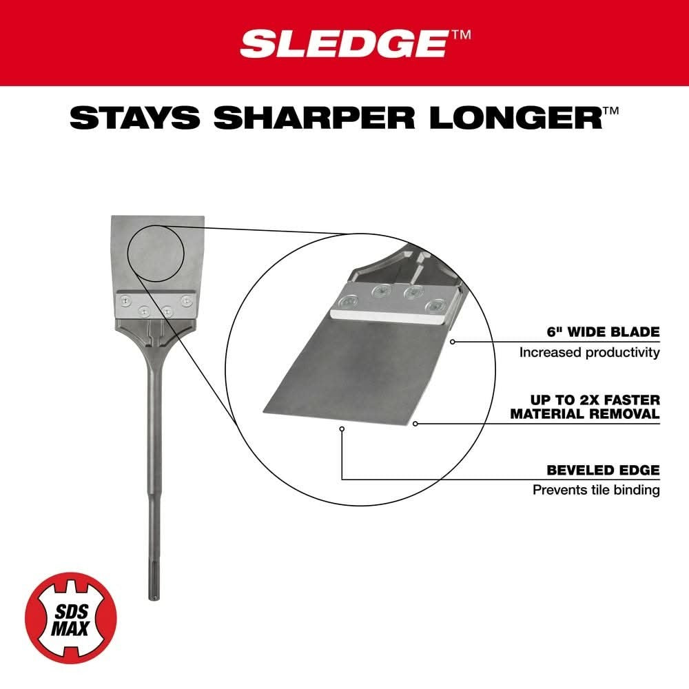 Milwaukee 48-62-4096 SDS-MAX SLEDGE Floor Scraper