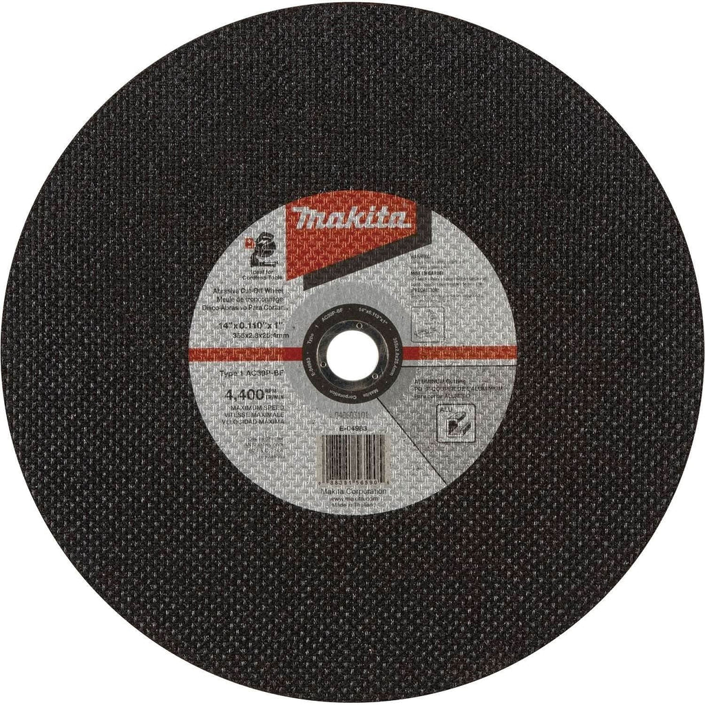 Makita E-04983-25 14" x .110" x 1" Type 1 30 Grit Thin Cut-Off Wheel for Aluminum Cutting, 25/pk