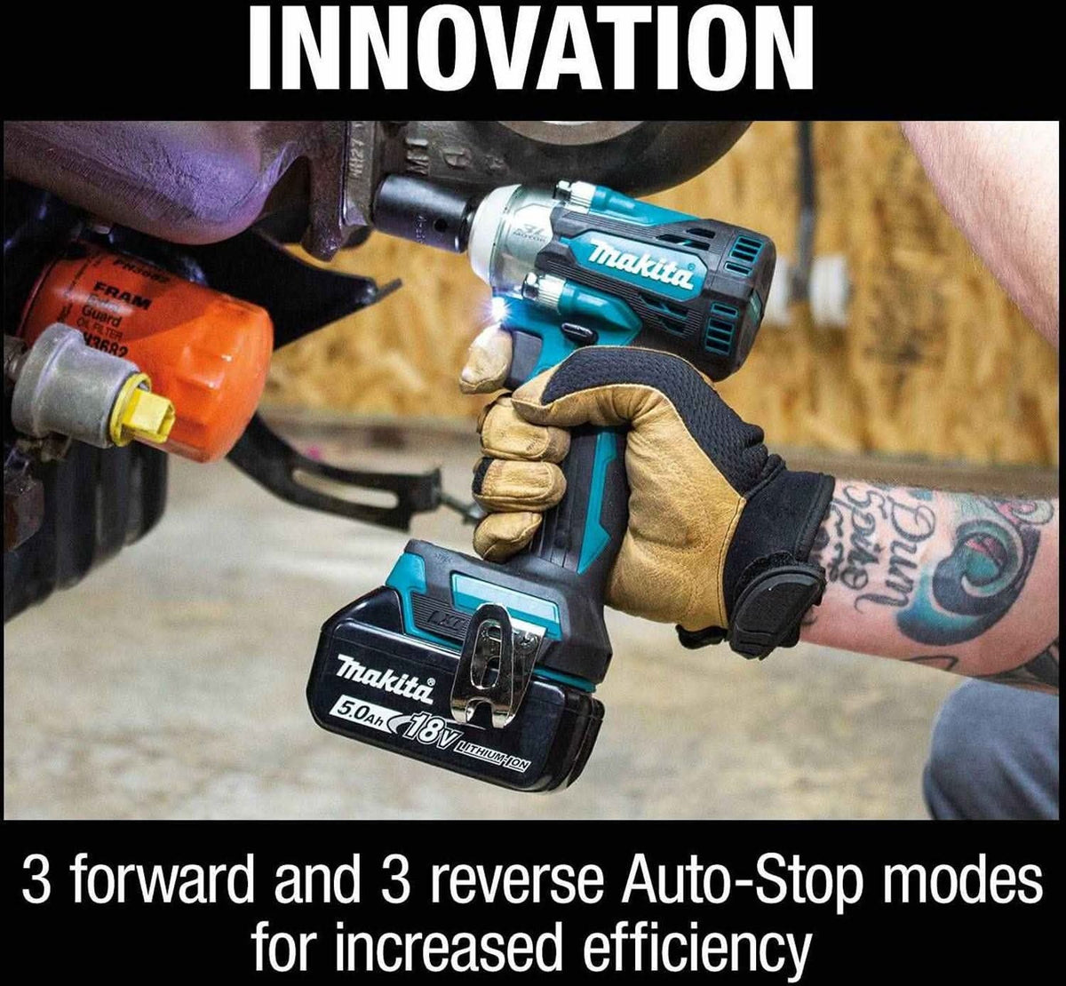 Makita XWT15T 18V LXT Lithium-Ion Brushless Cordless 4-Speed 1/2" Sq. Drive Impact Wrench Kit w/ Detent Anvil (5.0Ah)