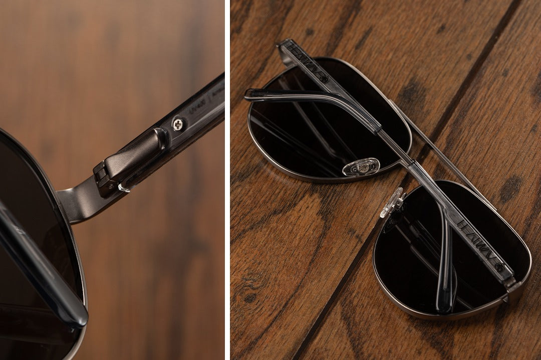 Heat Wave Incline Gun Metal Frame Black Lens Sunglasses