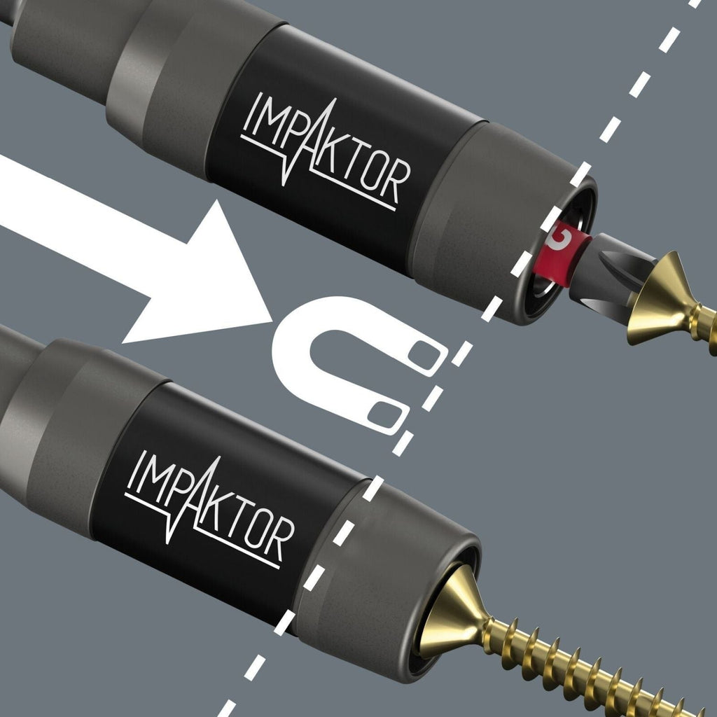 Wera 897/4 Imp R SB Impaktor Holder With Retaining Ring And Ring Magnet, 1/4-in.x75-mm.