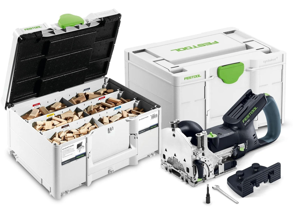 Festool Cordless 18V Domino Joiner DFC 500 E w/ 1066-Piece Tenon Assortment, Tool Only