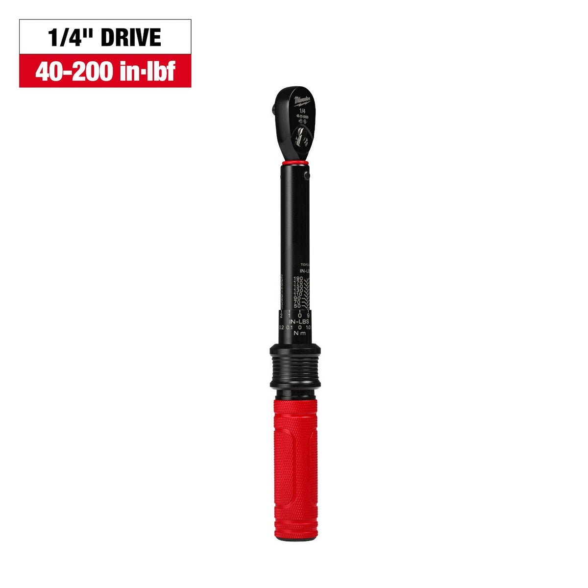 Milwaukee 48-22-9200 1/4-in. Drive Click Torque Wrench, 40-200 in·lb