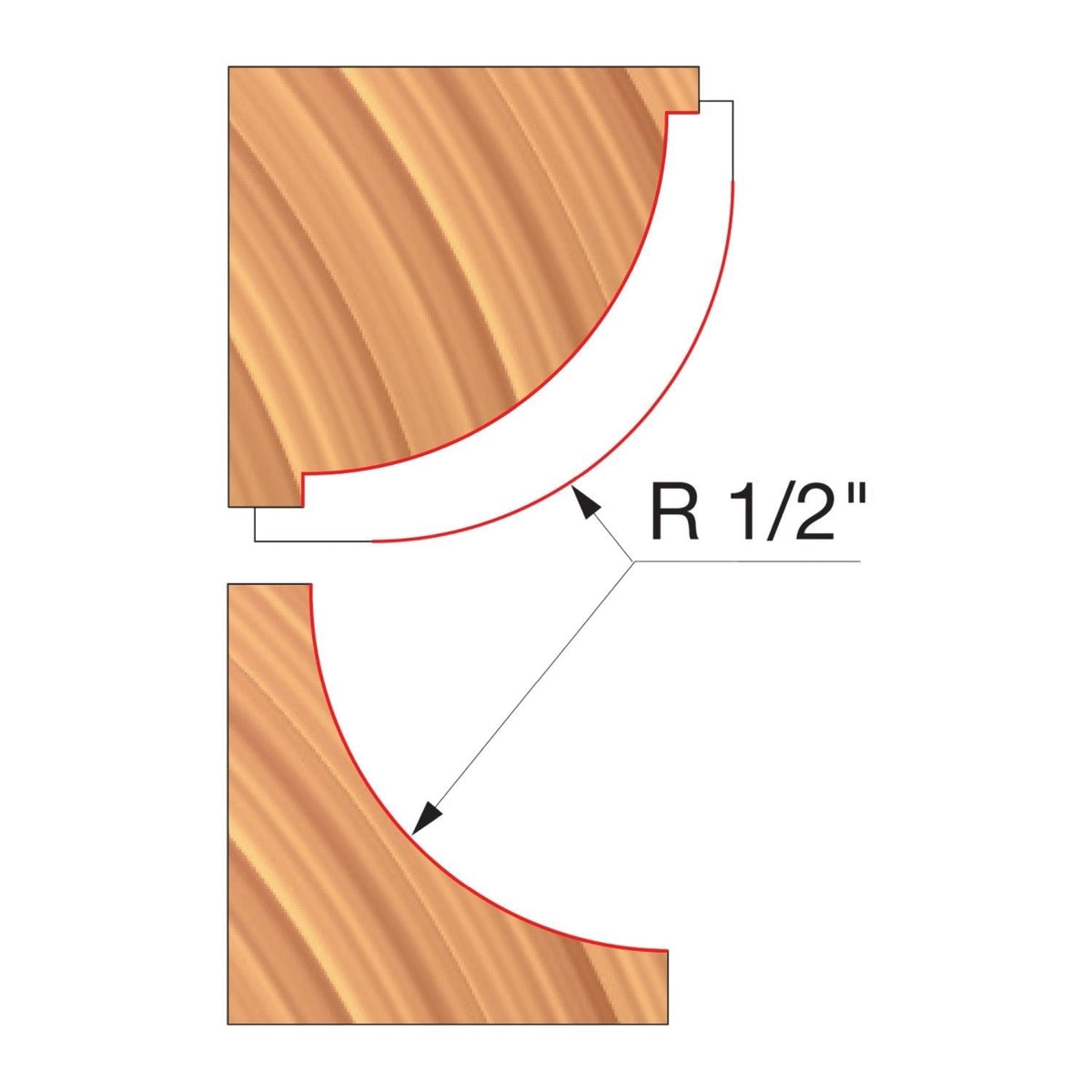 Freud UP136-IC 4-1/4" x 1-23/64" x 1-1/4" Combination Convex & Concave Cutters