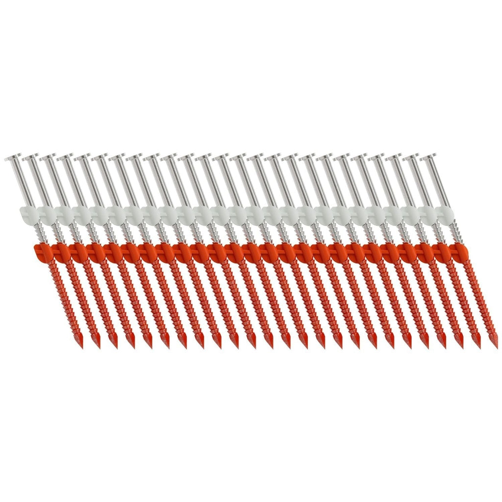 Simpson Strong-Tie T10A300CNJ 20°–22° Plastic Strip, Full Round Head, Ring-Shank Nail, 3-in. x .131-in. Type 316, 1000-Pack
