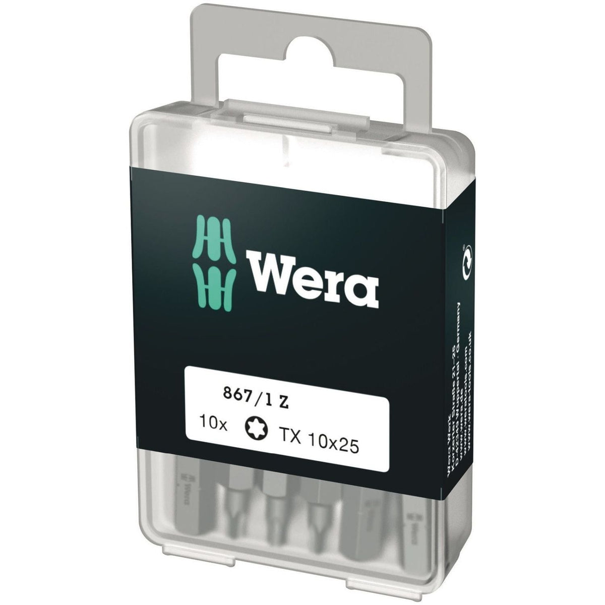 Wera 867/1 Diy Torx Bit, Torx 10x25-mm., 10-Pieces