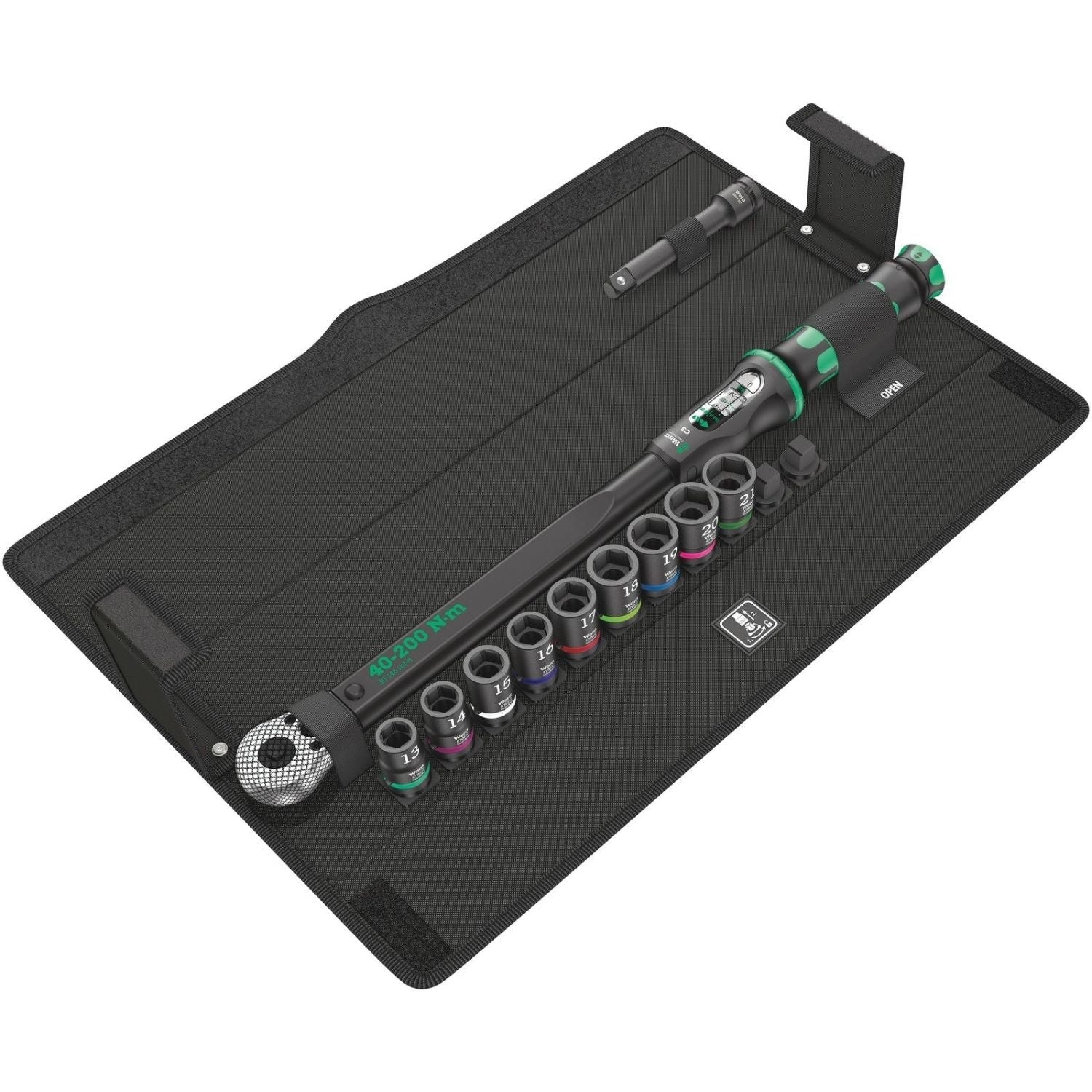 Wera Click-Torque C 3 Set 2 For Cement Screwdriving, 40-200 Nm, 11-Pieces