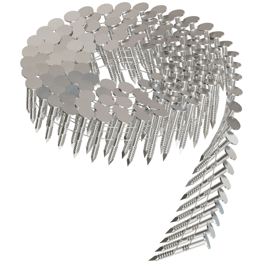 Simpson Strong-Tie 15-Degree Wire Coil, Full Round Head, Ring-Shank Roofing Nail, 1-1/4-in. Type 316, 3600-Pack (T11A125RNJ)