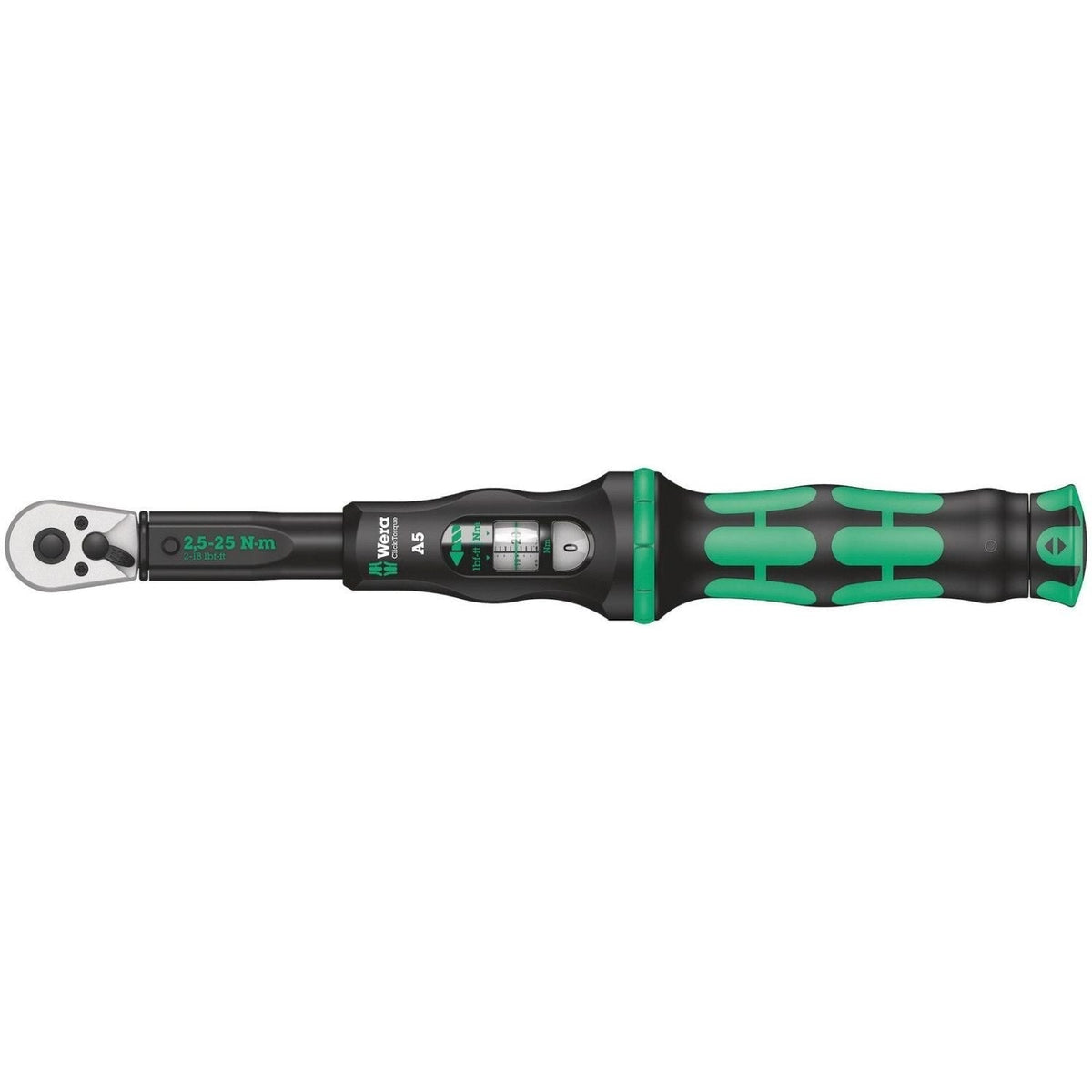 Wera Click-Torque A 5 Torque Wrench With Reversible Ratchet, 2.5-25 Nm, 1/4-in.x2.5-25 Nm