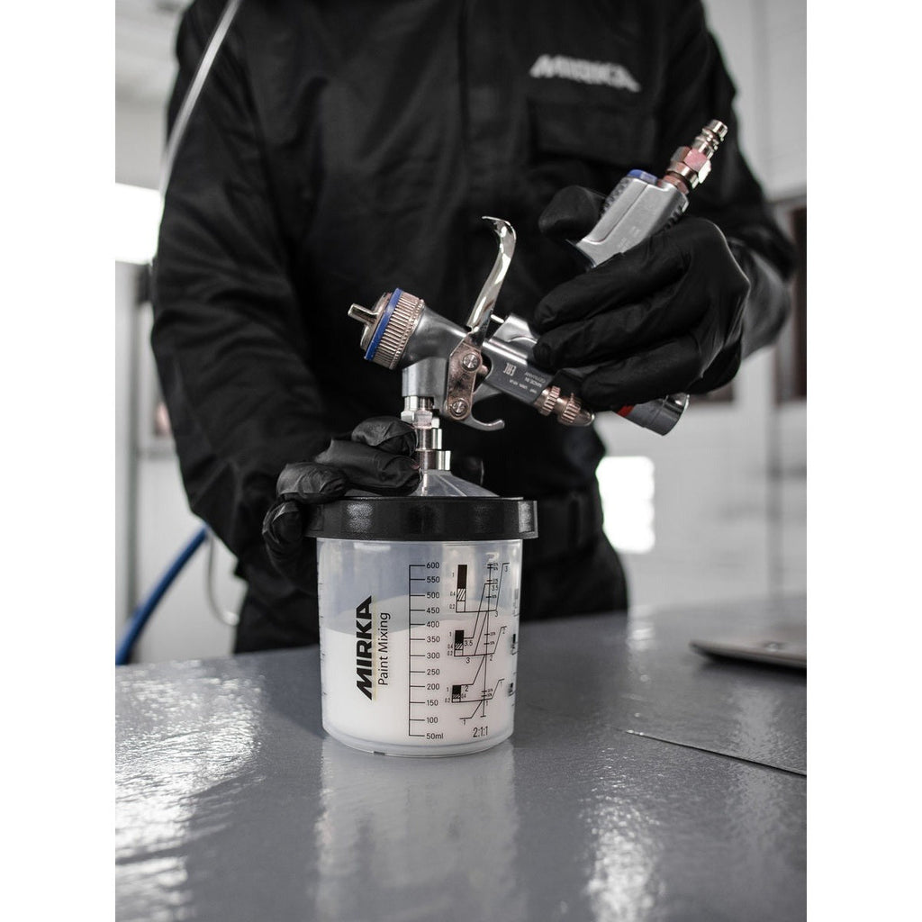 Mirka 850 ml Paint Cup System with 190μm Filter Lids and 50 Liners (9190172850)