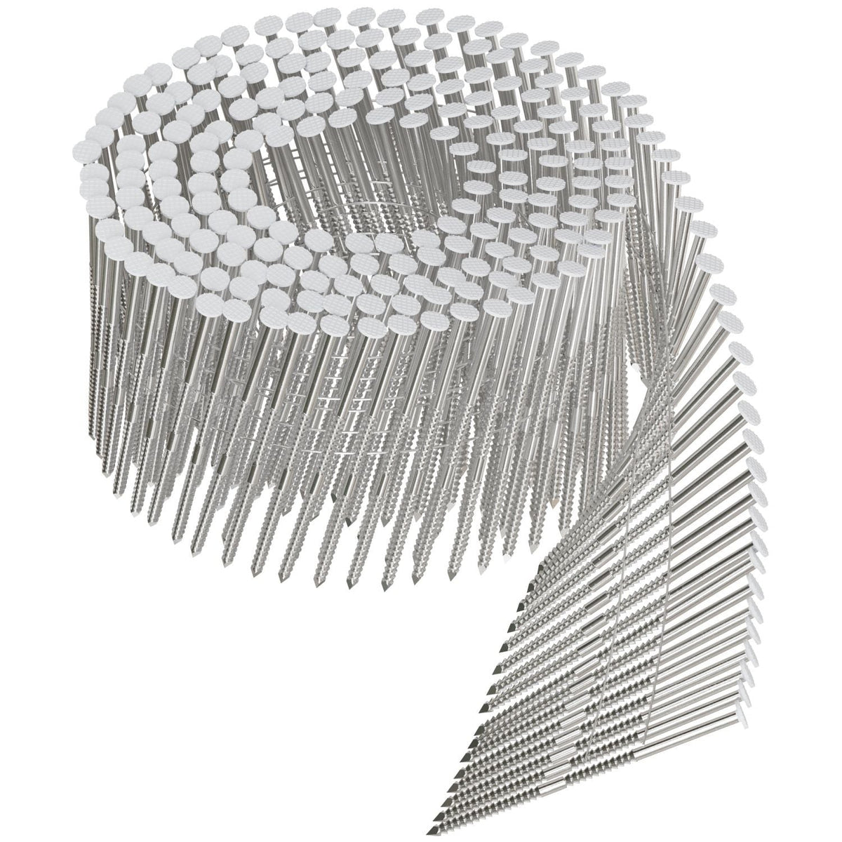 Simpson Strong-Tie S13A250CWH 15° Wire Coil, Painted Full Round Head, Ring-Shank Nail, 2-1/2-in. x .092-in. Type 304, White, 3600-Pack