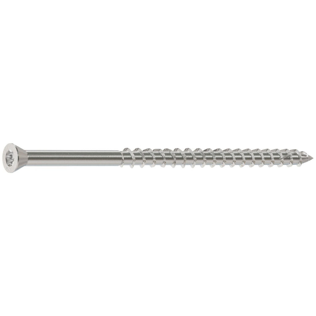 Simpson Strong-Tie T07300FWP Deck-Drive DWP WOOD SS Screw, #7 x 3-in. T-15, Trim Head, Type 316, 60-Pack