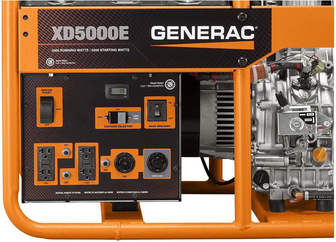 Generac 5000 Watt Electric Start Diesel Portable Generator, CARB (6864)