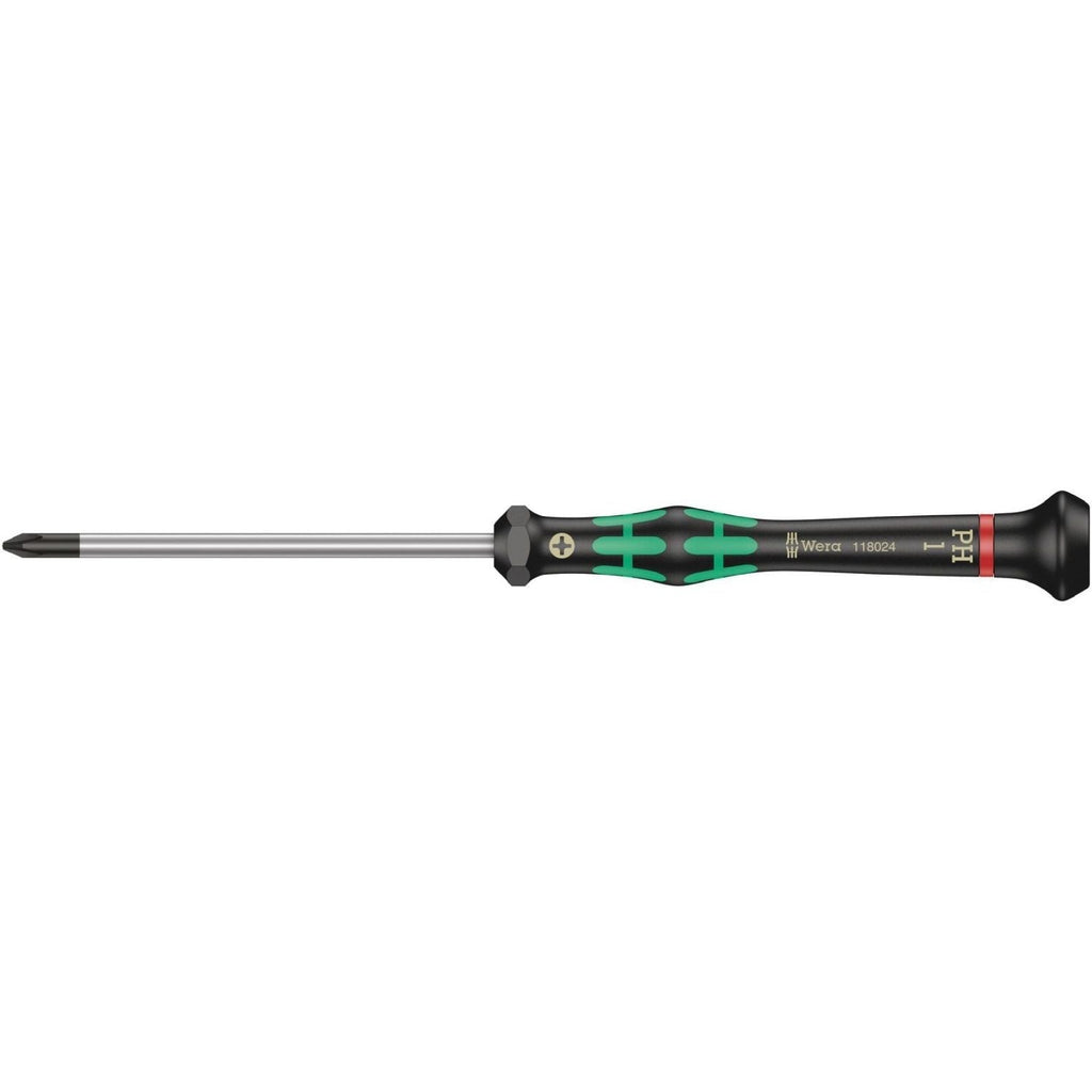 Wera 2050 Ph Screwdriver For Phillips Screws For Electronic Applications, Ph 1x80-mm.