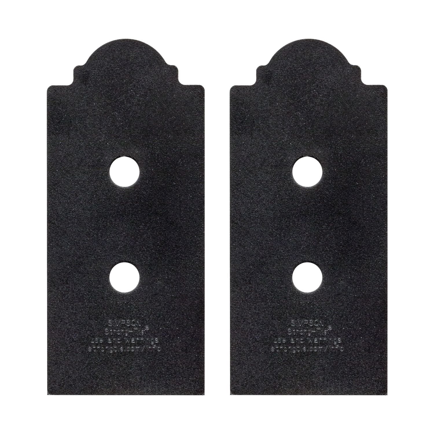 Simpson Strong-Tie APB44DSP Outdoor Accents Mission Collection ZMAX, Black Post Base Side Plate for 4x, 2-Pack