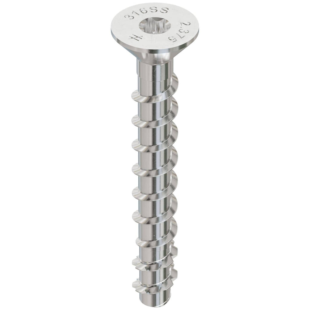 Simpson Strong-Tie THDC25238CS6SS Titen HD 1/4-in. x 2-3/8-in. Type 316 SS Countersunk Head Heavy-Duty Screw Anchor, 25-Pack