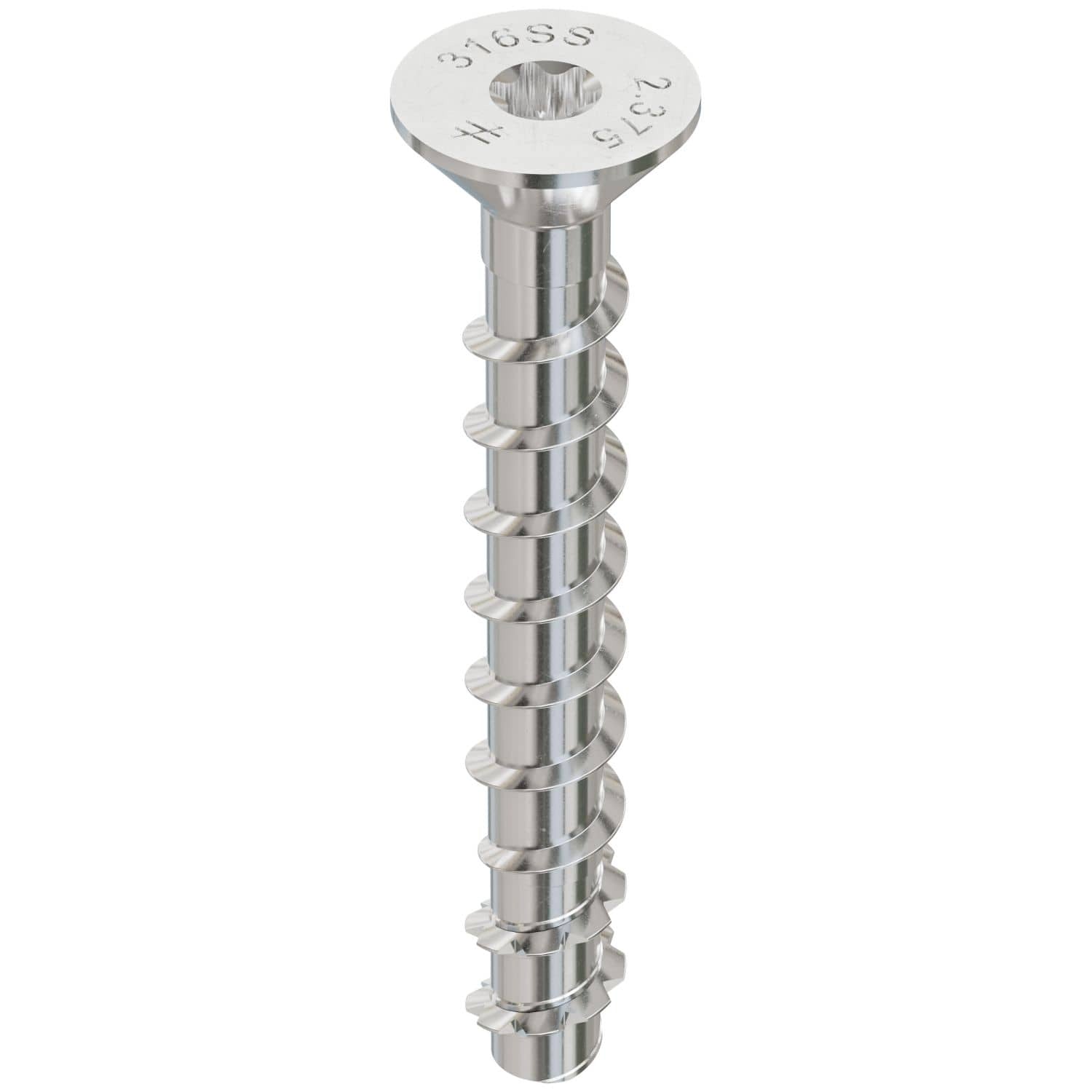 Simpson Strong-Tie THDC25238CS6SS Titen HD 1/4-in. x 2-3/8-in. Type 316 SS Countersunk Head Heavy-Duty Screw Anchor, 25-Pack