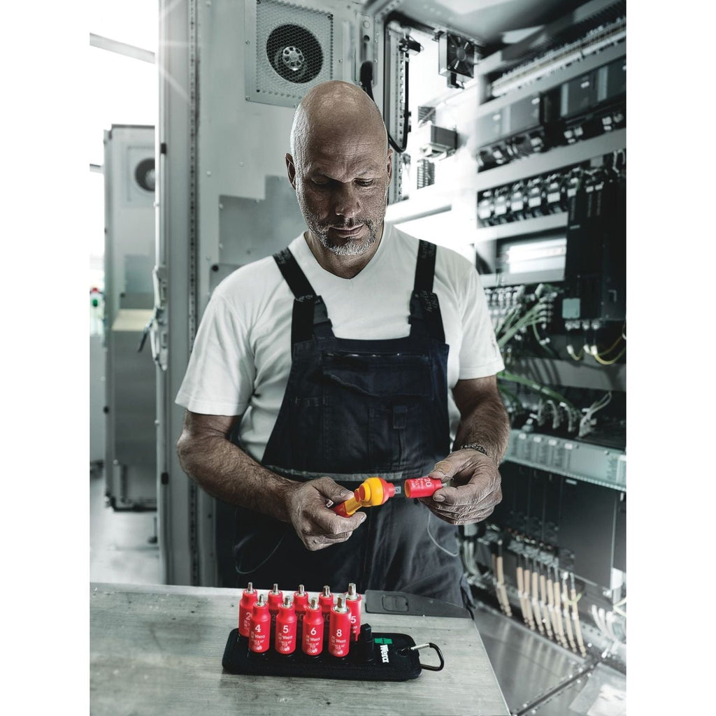 Wera Belt B VDE 1 Zyklop Bit Socket Set Torx / Hexagonal Socket With Holding Function, 3/8-in. Drive, 11-Pieces