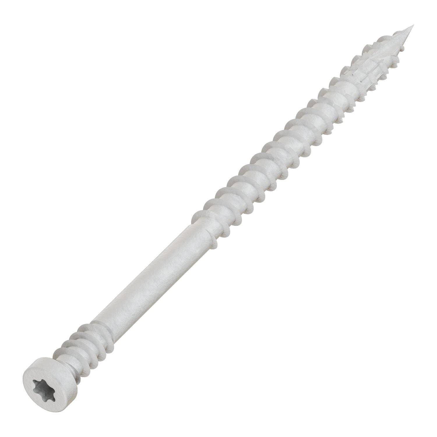 Simpson Strong-Tie FT07212R400W Finish Trim Screw, #7 x 2-1/2-in. T10, Trim-Head, Quik Guard, White, 400-Pack