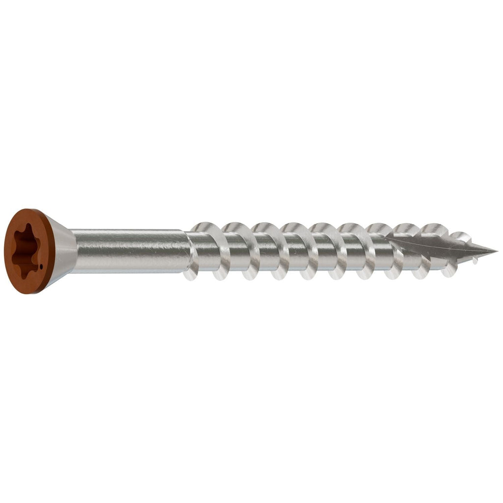 Simpson Strong-Tie T07162FT70TN01 Trim-Head Screw, 6-Lobe Drive, #7 x 1-5/8-in. T-15 Type 316, Tan 01, 70-Pack