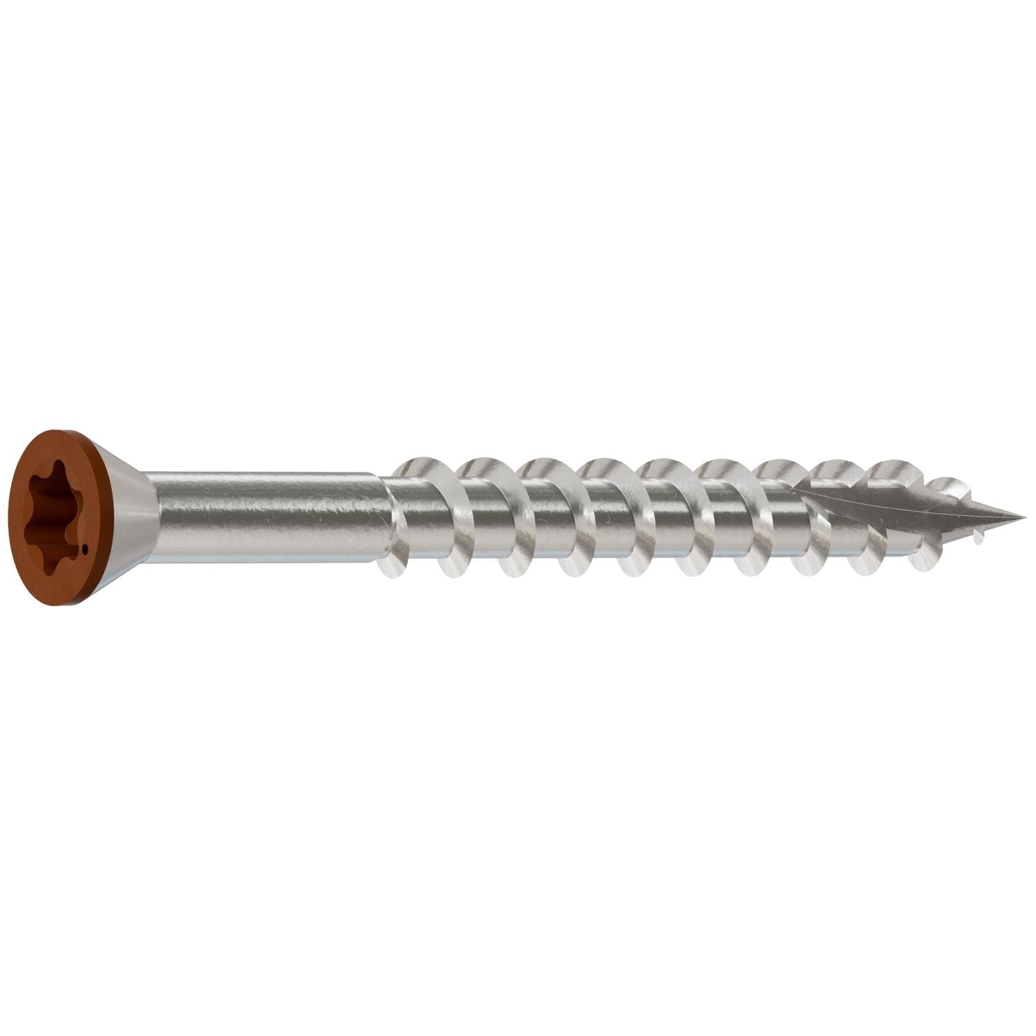 Simpson Strong-Tie T07162FT70TN01 Trim-Head Screw, 6-Lobe Drive, #7 x 1-5/8-in. T-15 Type 316, Tan 01, 70-Pack