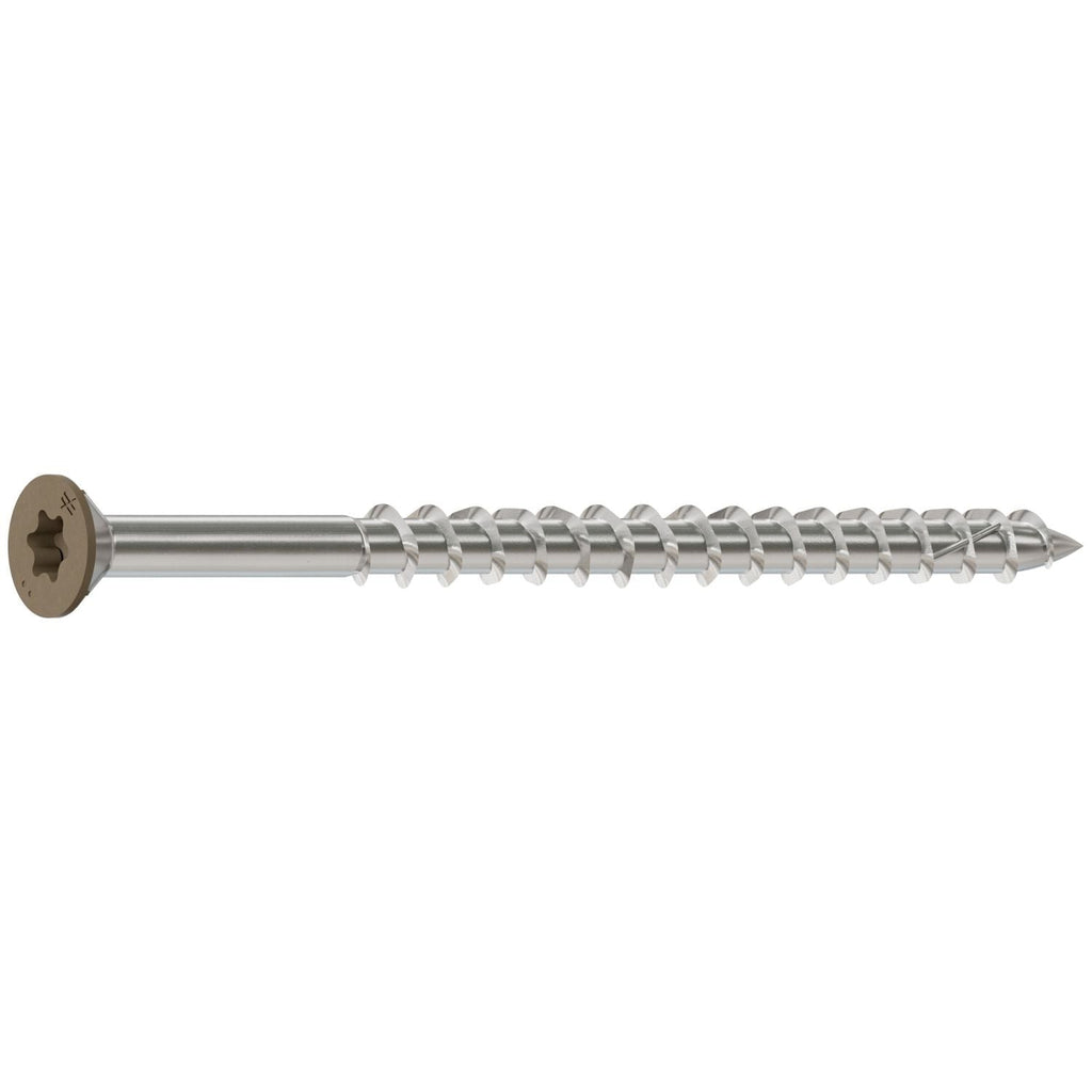 Simpson Strong-Tie S10300WPBBR05 Deck-Drive DWP WOOD SS Screw, #10 x 3-in. T-25, Flat Head, Type 305, Brown 05, 1750-Pack